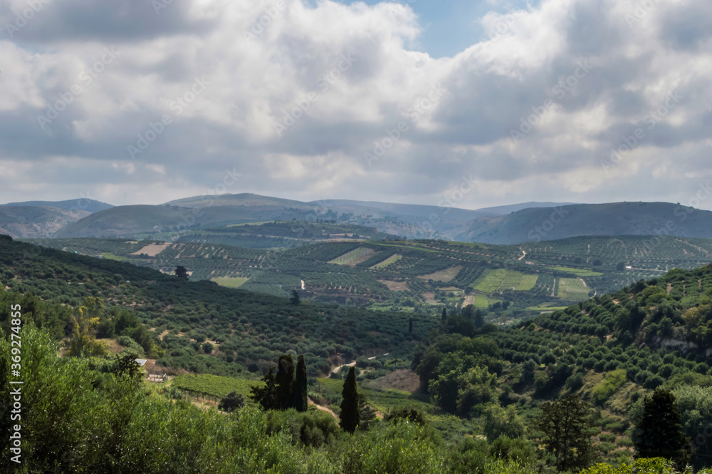 panoramic view of the Cretan landscape.