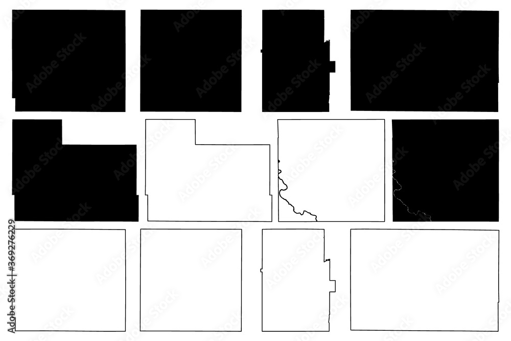 Crawford, Cowley, Edwards, Decatur, Dickinson and Elk County, Kansas (U.S. county, United States of America, USA, U.S., US) map vector illustration, scribble sketch map Crawford, Cowley, Edwards, Decatur, Dickinson and Elk County, Kansas (U.S. county, United States of America, USA, U.S., US) map vector illustration, scribble sketch map