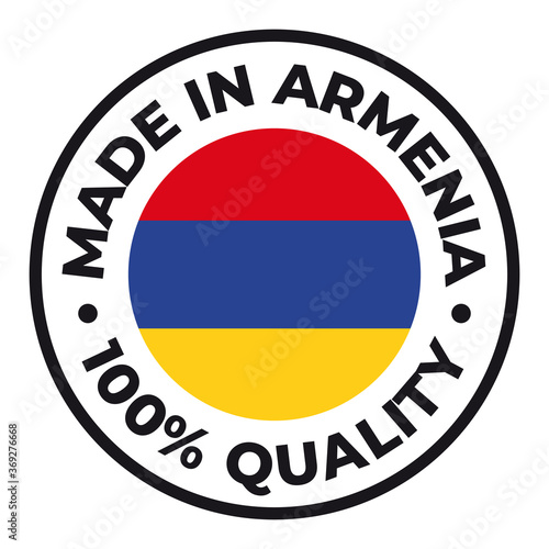 Free Download Vector circle symbol. Text Made in Armenia with flag. Isolated on white background. - GFXLoad