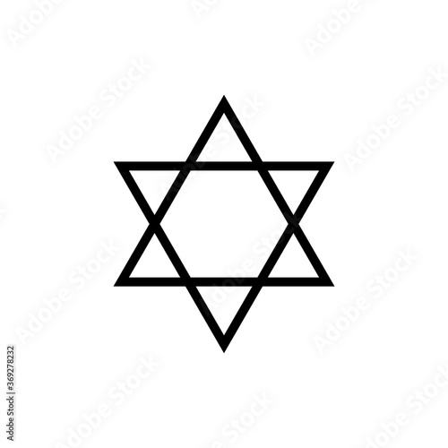 Star Of David  Hexagon Star Icon Vector Illustration