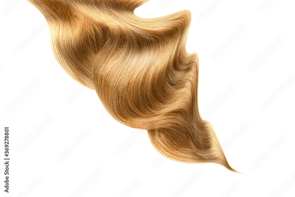 Brown shiny hair on white background, isolated Brown shiny hair on white background, isolated