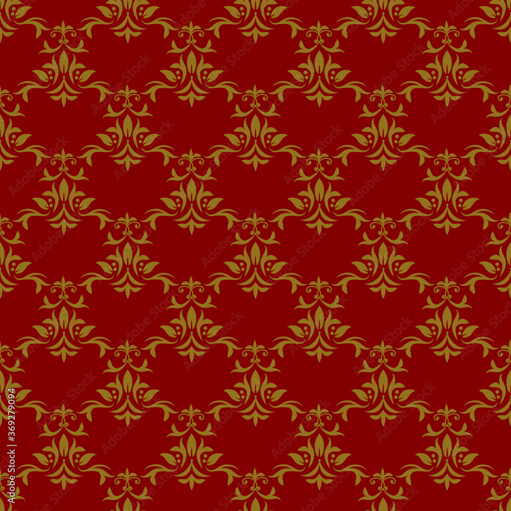 Dark green background with beautiful gold ornaments Dark green background with beautiful gold ornaments