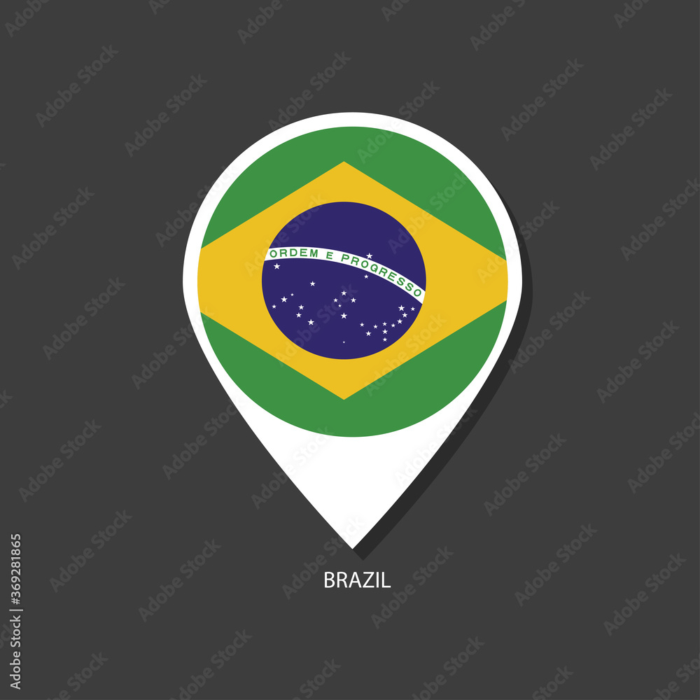 Brazil flag Vector marker with flags.	