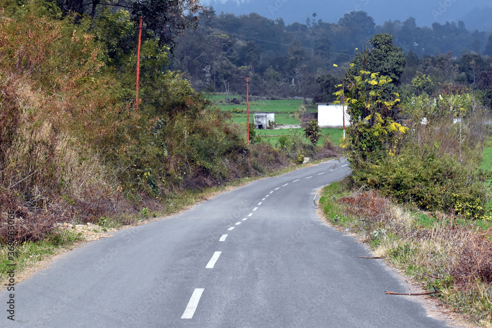 Beautiful picture of highway road from Village Beautiful picture of highway road from Village