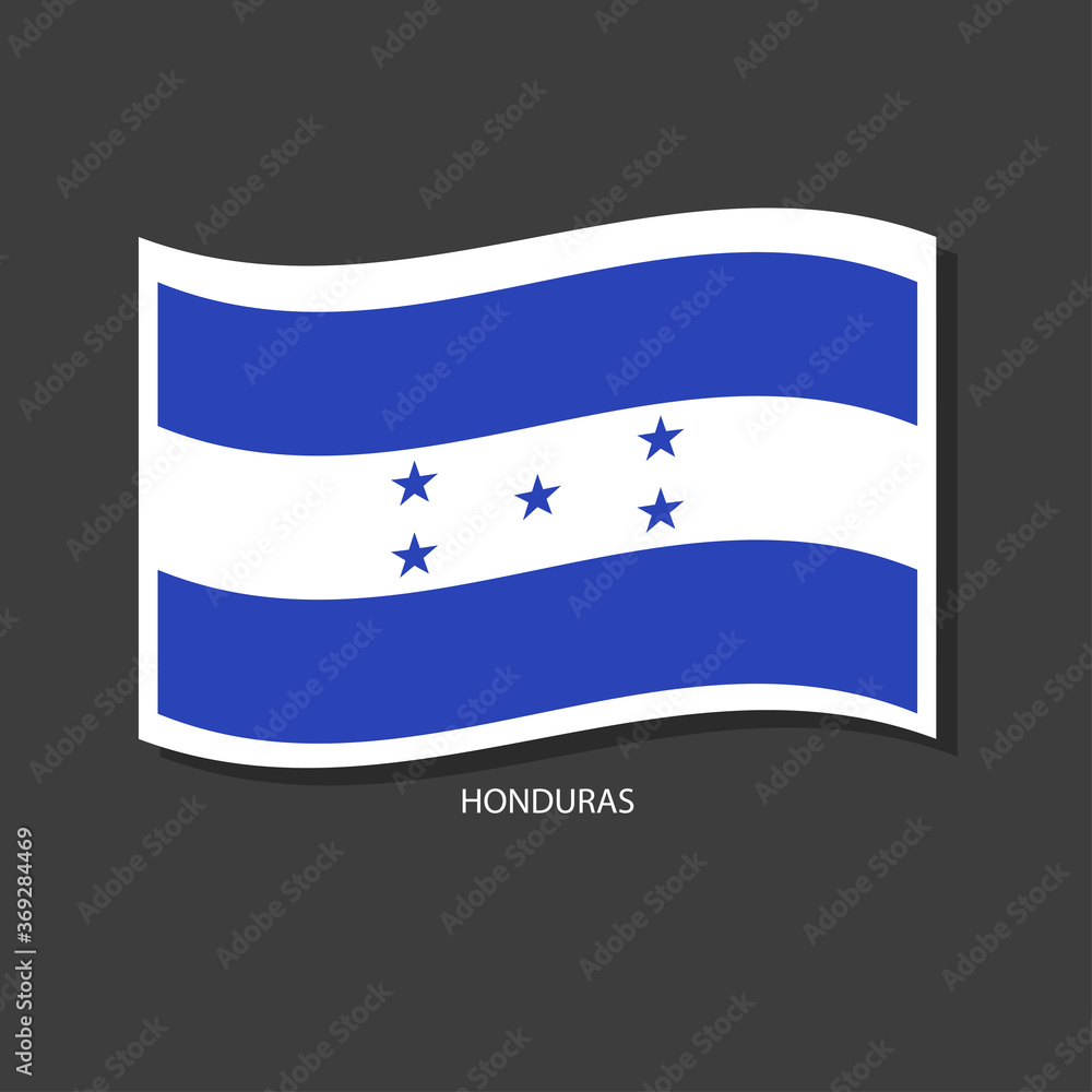 Honduras flag Vector waving with flags.