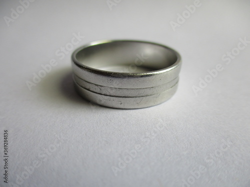 silver ring in the white background