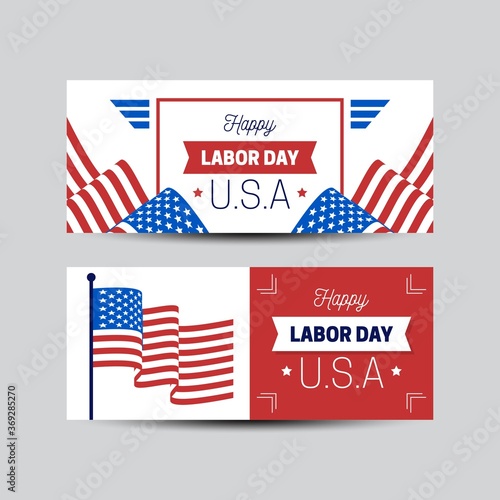 LABOR DAY USA BANNERS DESIGN TEMPLATE