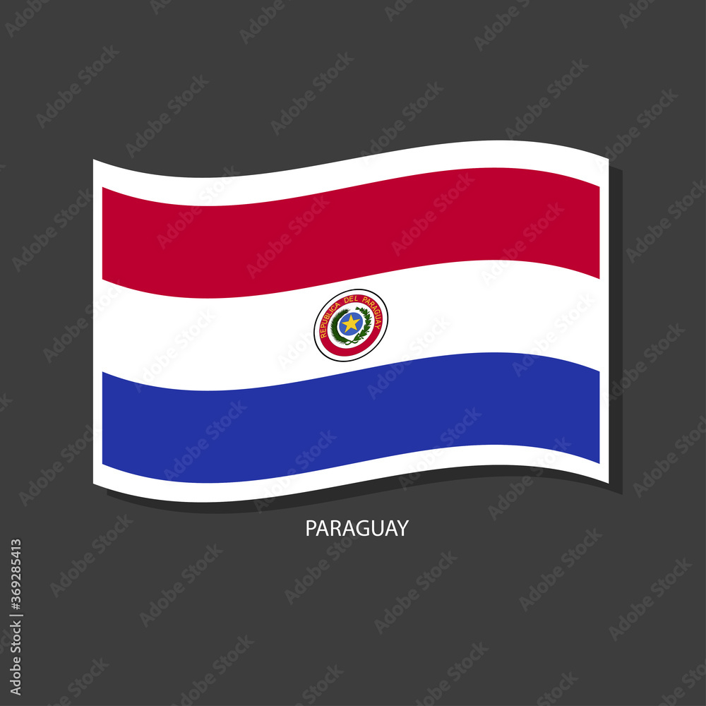 Paraguay flag Vector waving with flags.