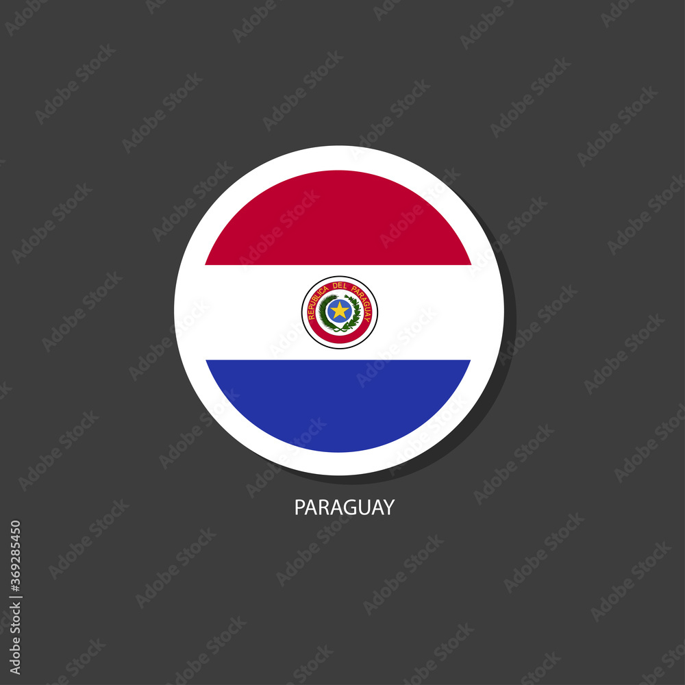 Paraguay flag Vector circle with flags.	