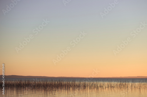 Beautiful view of the lake at sunset. Laguna Negra, Punta del Diablo, Uruguay © Jose