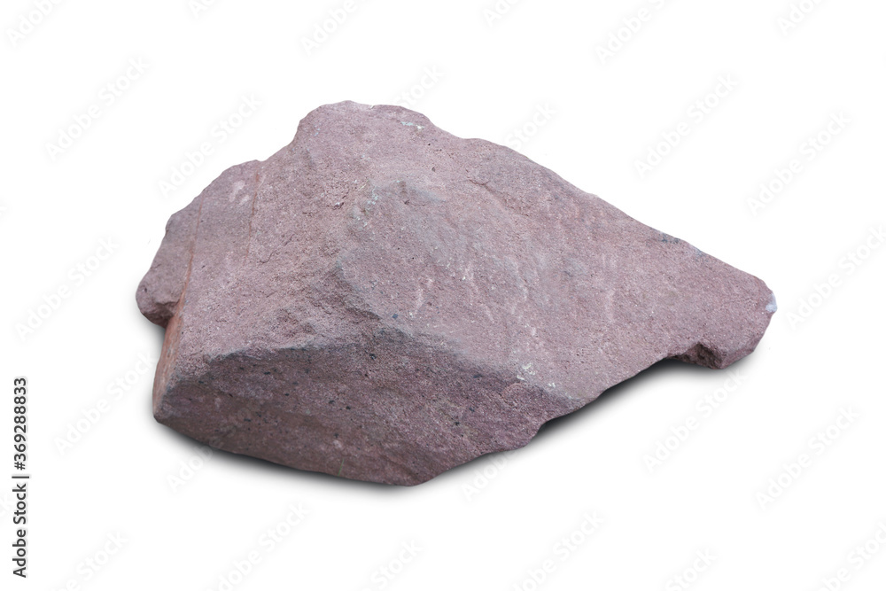red sandstone rock on a white background. red sandstone rock on a white background.