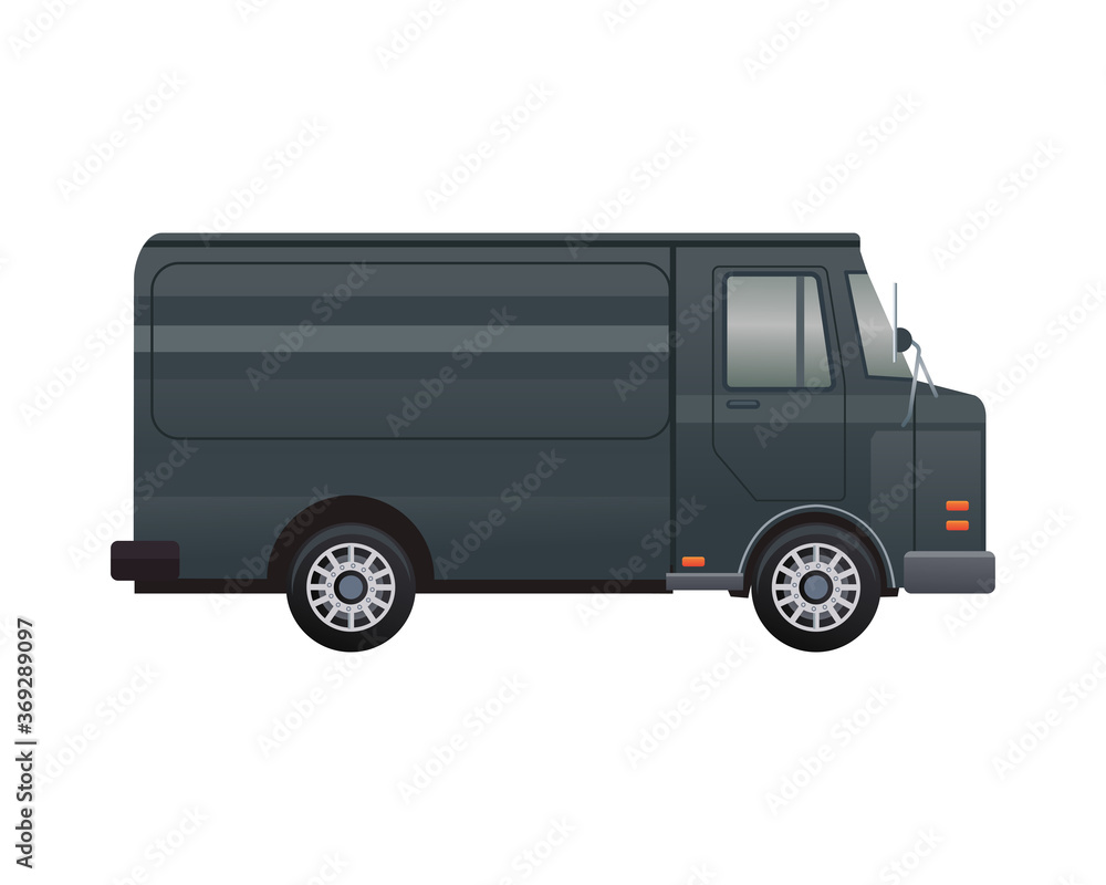 black van vehicle transport isolated icon