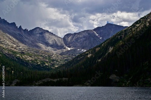 mills lake with mountains in background