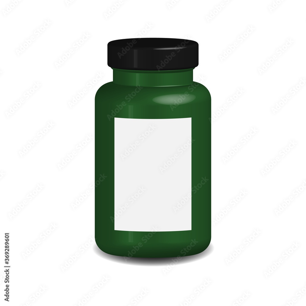 3D render vitamin or medicine jar with empty label 3D render vitamin or medicine jar with empty label