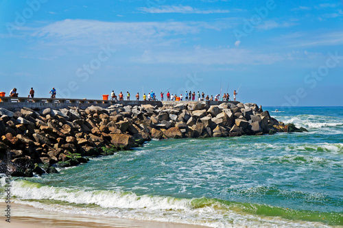 People at the breakwater, Barra da Tijuca, Rio