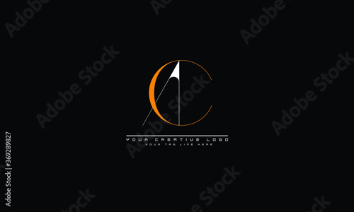AC CA abstract vector logo monogram template
