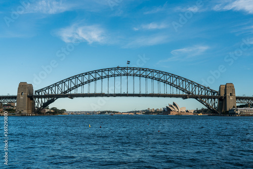 Sydney harbor bridge with Sydney city skyline, in the afternoon, New South Wales, Australia © kanonsky