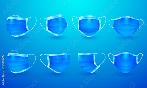 collection realist medical face mask 