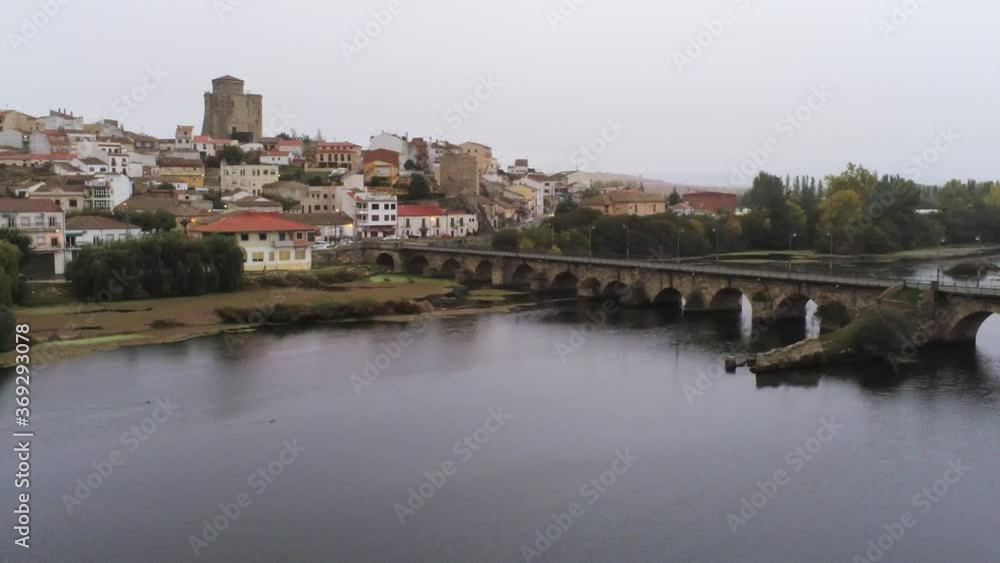 Salamanca. Village of Alba de Tormes, Spain. Aerial Drone Footage Salamanca. Village of Alba de Tormes, Spain. Aerial Drone Footage