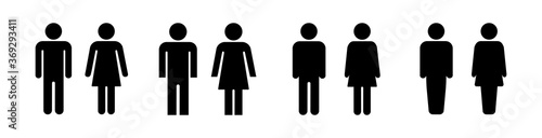 Restroom symbols woman and man toilet vector signs