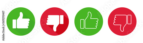 Thumb up flat icon. Vector illustration
