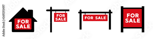 For Sale real estate sign icon. Vector illustration