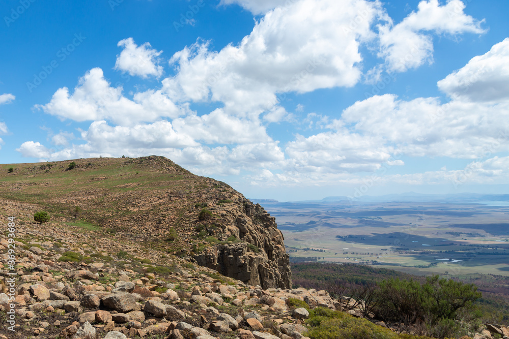 View into the Valley from the eastern side of Platberg, close to Harrismith, Freestate, South Africa View into the Valley from the eastern side of Platberg, close to Harrismith, Freestate, South Africa