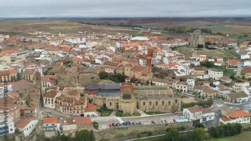 Salamanca. Village of Alba de Tormes, Spain. Aerial Drone Footage Salamanca. Village of Alba de Tormes, Spain. Aerial Drone Footage