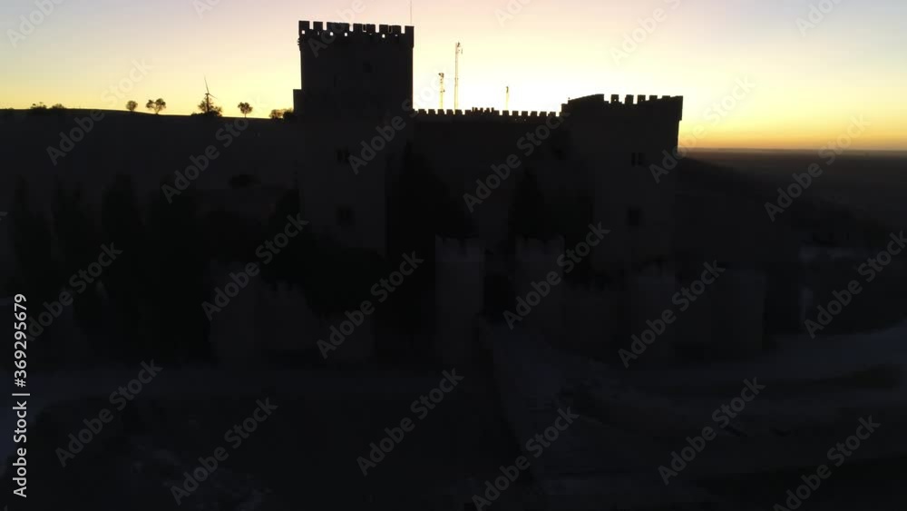 Beautiful castle in Ampudia. Palencia,Spain. Aerial Drone Footage Beautiful castle in Ampudia. Palencia,Spain. Aerial Drone Footage