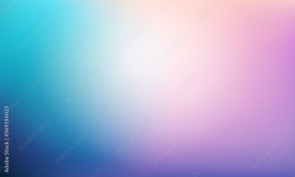 Abstract Blurred purple pink teal background. Soft bright gradient backdrop with place for text. Vector illustration for your graphic design, banner, poster, website