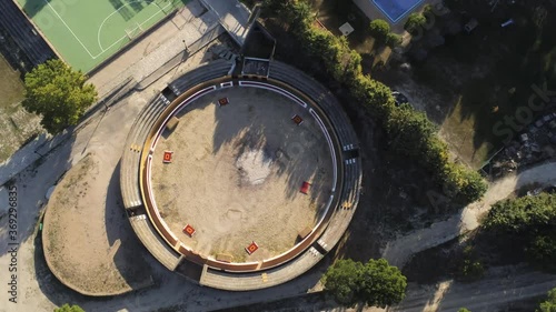 Bullring in Palencia.Spain. Aerial Drone Footage