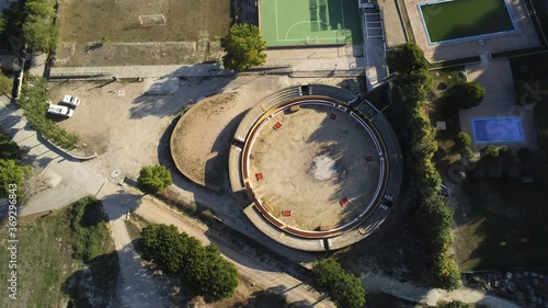 Bullring in Palencia.Spain. Aerial Drone Footage