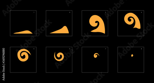 Smoke effect. dust smoke animation sprite sheet. classic dust smoke effect animation for game or cartoon or animation. vector style animation effect 1633.