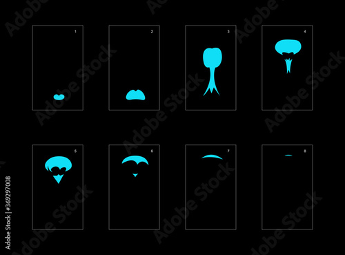 Smoke effect. blue smoke animation sprite sheet. classic smoke effect animation for game or cartoon or animation. vector style animation effect 1638.
