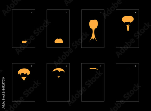 Smoke effect. dust smoke animation sprite sheet. classic dust smoke effect animation for game or cartoon or animation. vector style animation effect 1639.