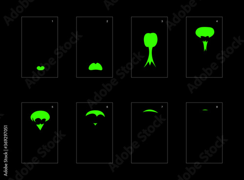 Smoke effect. liquid smoke animation sprite sheet. classic liquid smoke effect animation for game or cartoon or animation. vector style liquid animation effect 1641.