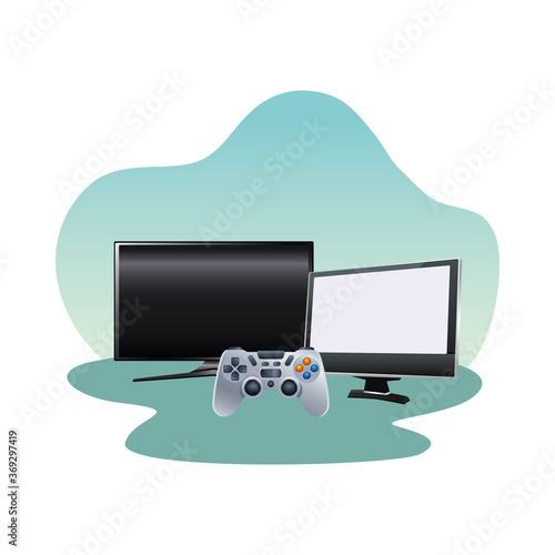 computer monitors displays with video game control device