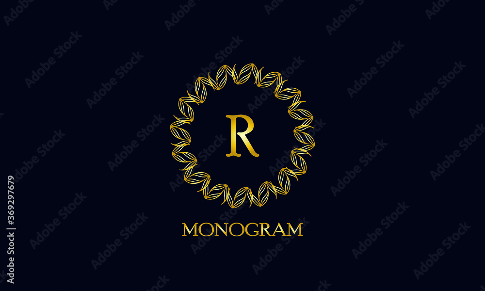 Exquisite round monogram with the letter R. Spectacular calligraphic logo design business sign, restaurant, royalty, boutique, cafe, hotel. Exquisite round monogram with the letter R. Spectacular calligraphic logo design business sign, restaurant, royalty, boutique, cafe, hotel.