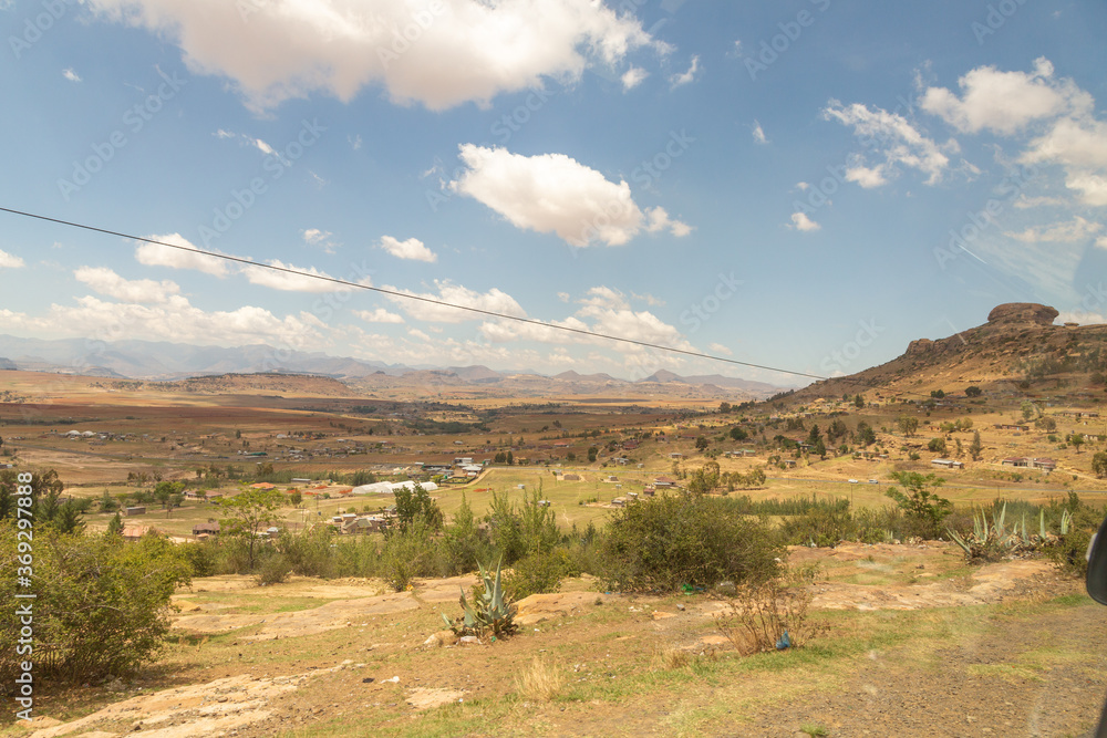 Landscape along the northern A25, Leribe District, Kingdom of Lesotho, southern Africa