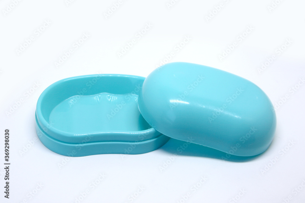 Obraz premium Turquoise plastic soap dish without logo