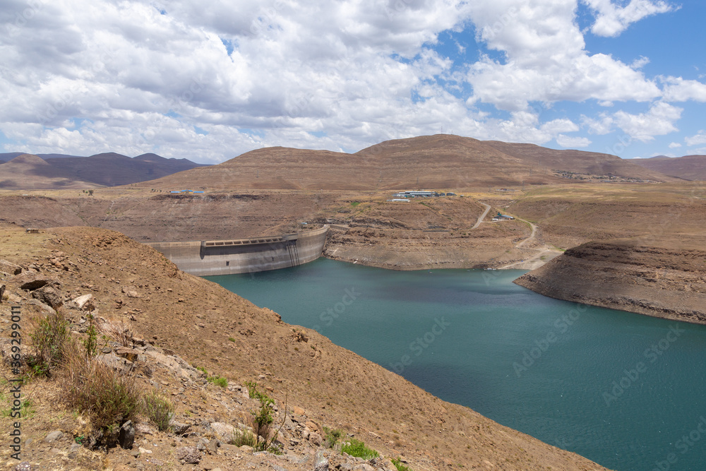 Katse Dam on the boder of Leribe and Thaba-Tseka District, Kingdom of Lesotho, southern Africa