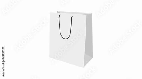 Vector Isolated Illustration of a White Shopping Bag