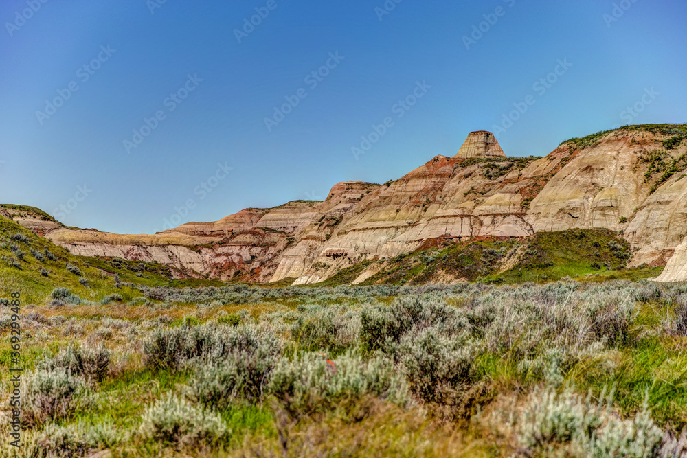 Geological formations and landscapes in the Alberta Badlands Geological formations and landscapes in the Alberta Badlands