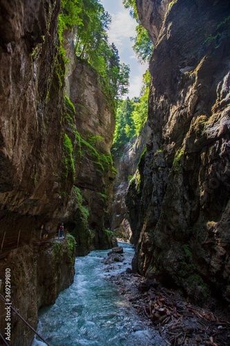 famous River- Partnachklamm gorge and in Garmisch-Partenkirchen, Bavaria, Germany