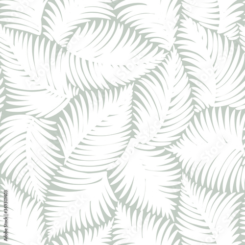 seamless gray abstract background with leaves drawn by thin lines