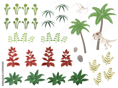 恐竜時代の植物と化石のイラスト素材セット 先史時代 太古 Stock Vector Adobe Stock 恐竜時代の植物と化石のイラスト素材セット 先史時代 太古 Stock Vector Adobe Stock