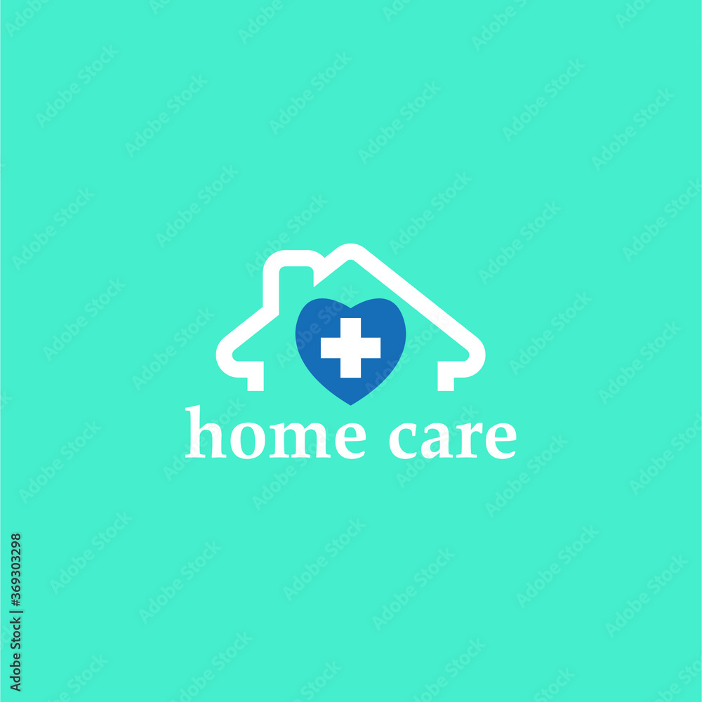 Fototapeta premium Home Care Illustration and Logo Design