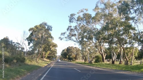 POV drive on countryside road in Melbourne, Australia