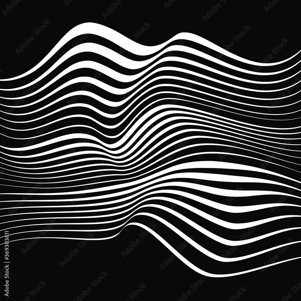 White distorted stripes. Abstract monochrome background. Modern shape. Design element for prints, web pages, template and textile pattern White distorted stripes. Abstract monochrome background. Modern shape. Design element for prints, web pages, template and textile pattern
