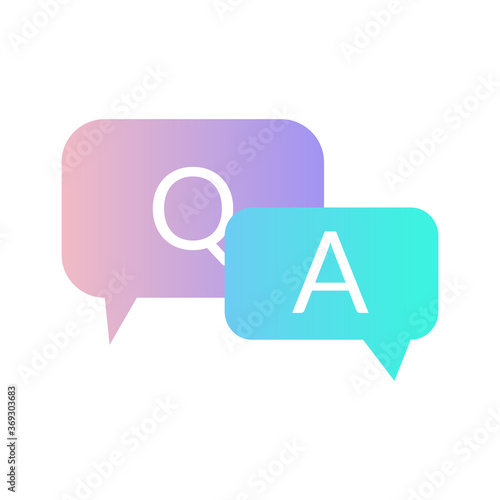 Q and A gradient icon Question and Answer with speech bubble symbol